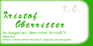 kristof oberritter business card